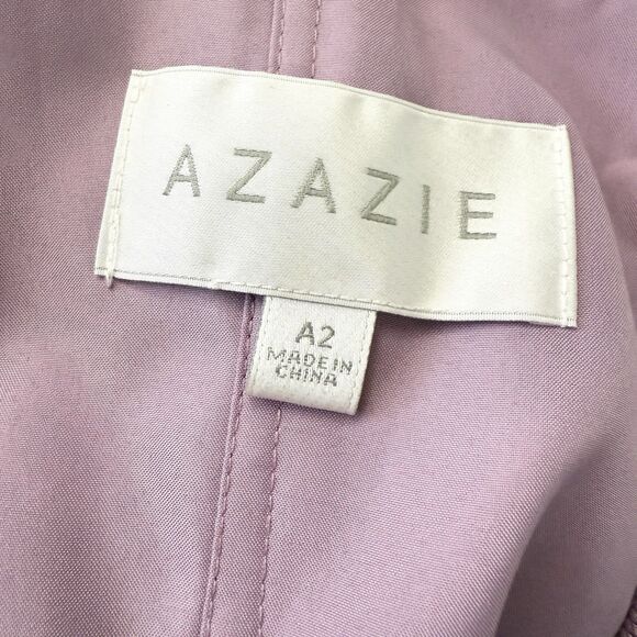 Azazie A2 Lilac Chiffon Halter Maxi Dress Formal Evening Bridesmaid Gown Lined - Picture 8 of 14